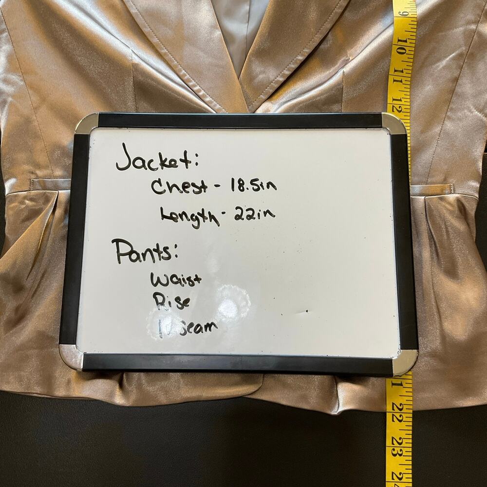 NWT Nine West Pant Suit Set Champagne Satin Jacket 6 Pants 8 Formal Occasion - Picture 9 of 16